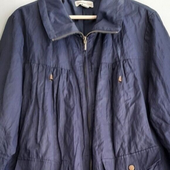 COLDWATER CREEK Light Jacket Full-zip Navy PLUS Sz 18 - Picture 3 of 9
